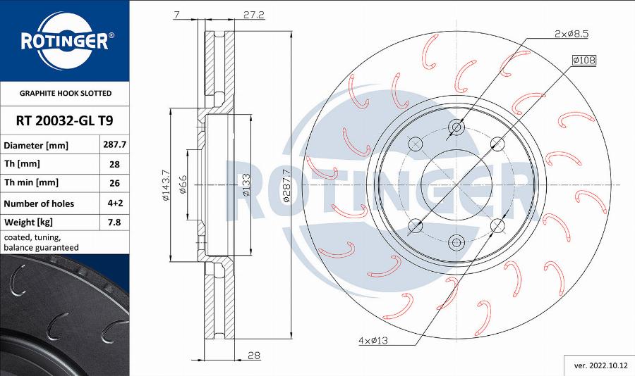 Rotinger RT 20032-GL T9 - Əyləc Diski furqanavto.az