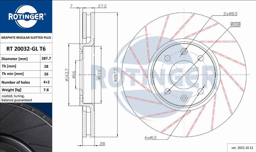 Rotinger RT 20032-GL T6 - Əyləc Diski furqanavto.az