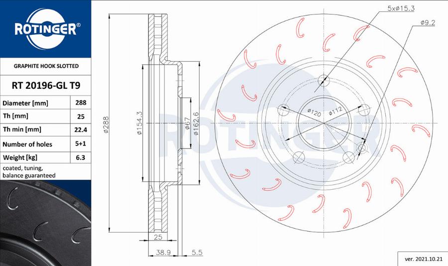 Rotinger RT 20196-GL T9 - Əyləc Diski furqanavto.az