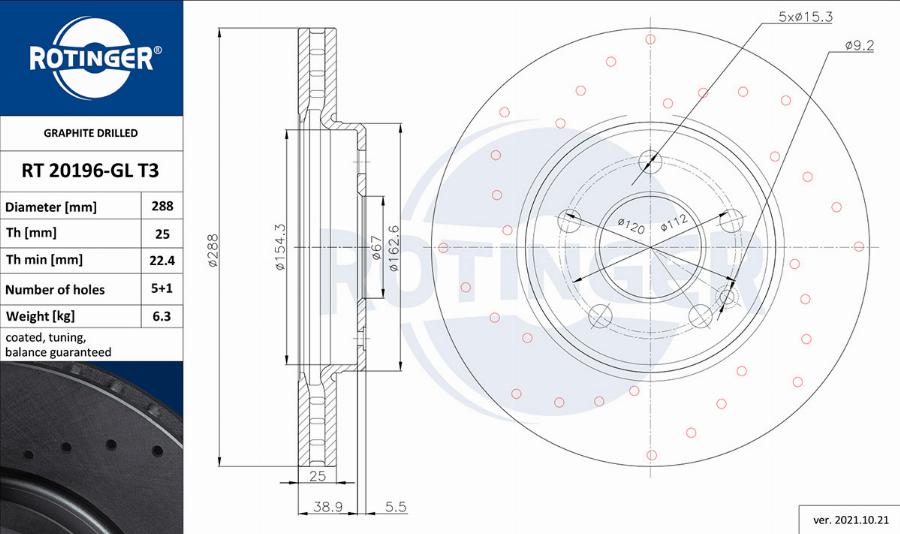 Rotinger RT 20196-GL T3 - Əyləc Diski furqanavto.az