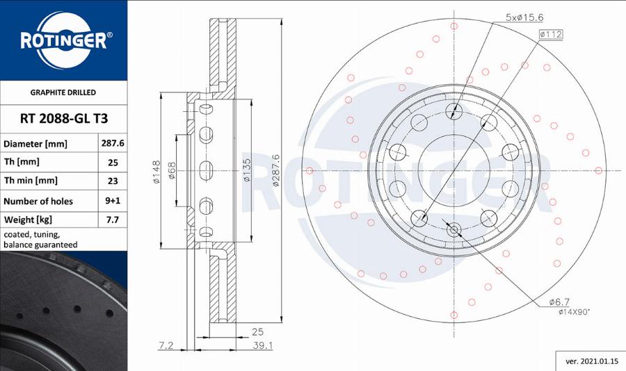 Rotinger RT 2088-GL T3 - Əyləc Diski furqanavto.az