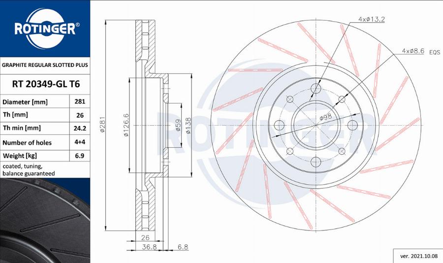 Rotinger RT 20349-GL T6 - Əyləc Diski furqanavto.az