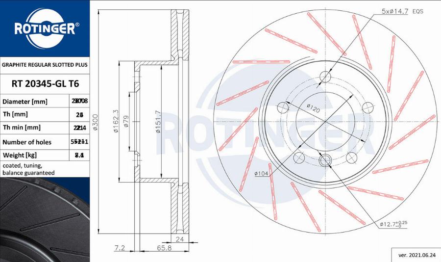 Rotinger RT 20345-GL T6 - Əyləc Diski furqanavto.az