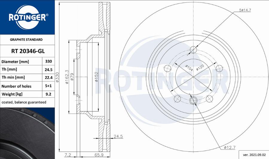 Rotinger RT 20346-GL - Əyləc Diski furqanavto.az