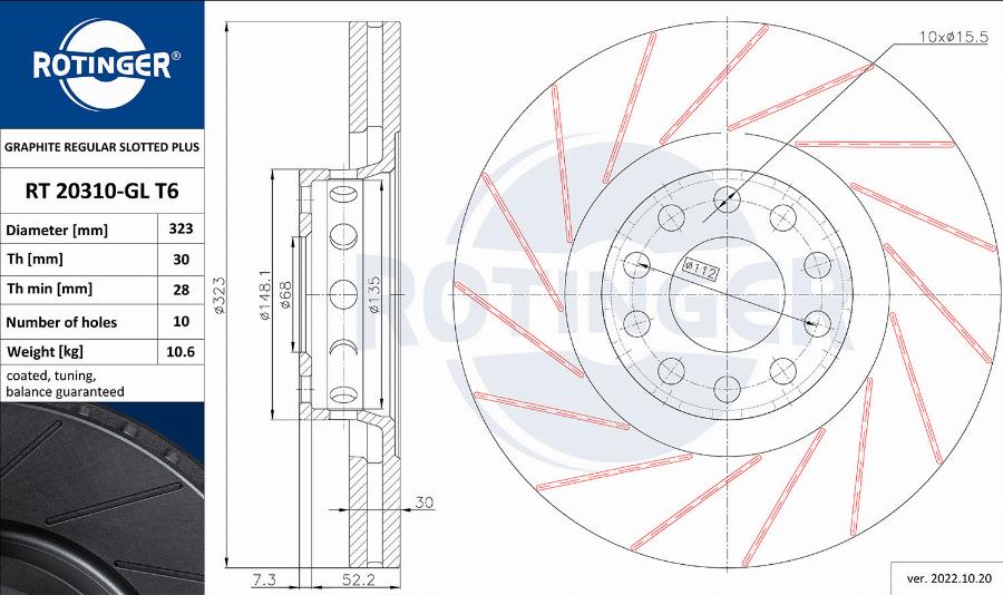 Rotinger RT 20310-GL T6 - Əyləc Diski furqanavto.az