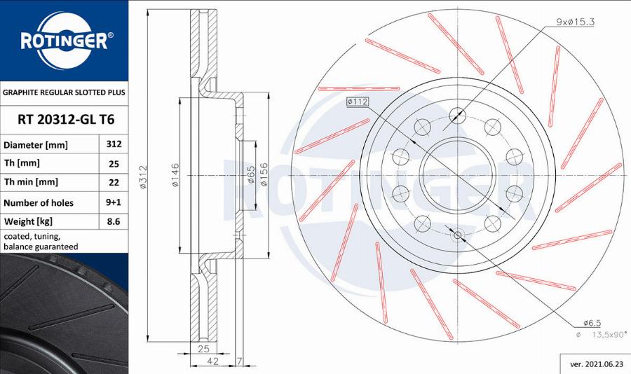 Rotinger RT 20312-GL T6 - Əyləc Diski furqanavto.az