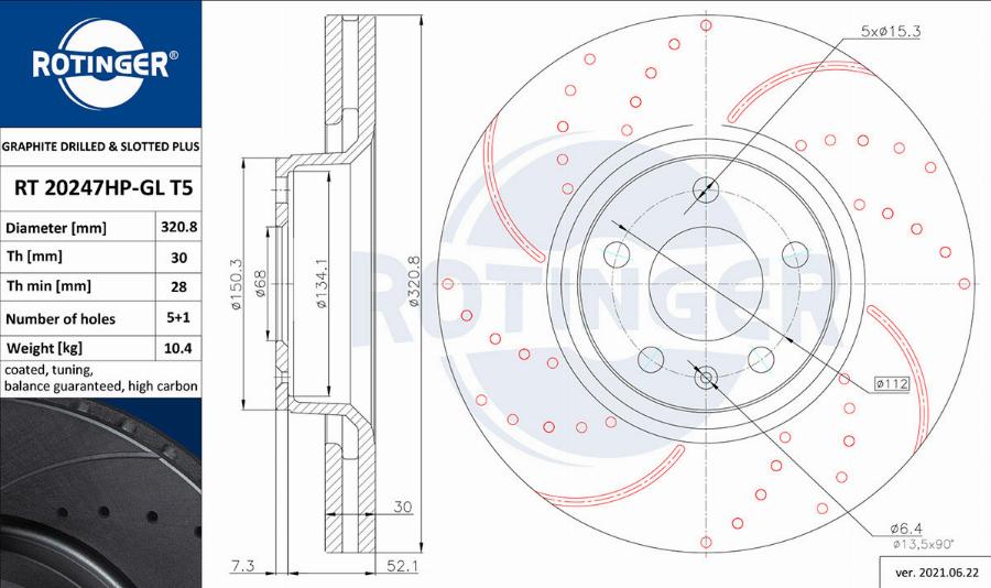 Rotinger RT 20247HP-GL T5 - Əyləc Diski furqanavto.az