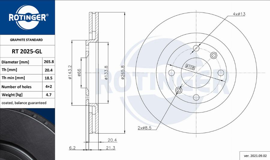 Rotinger RT 2025-GL - Əyləc Diski furqanavto.az