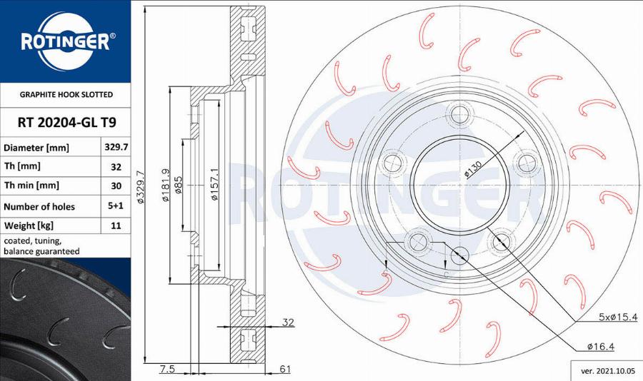 Rotinger RT 20204-GL T9 - Əyləc Diski furqanavto.az