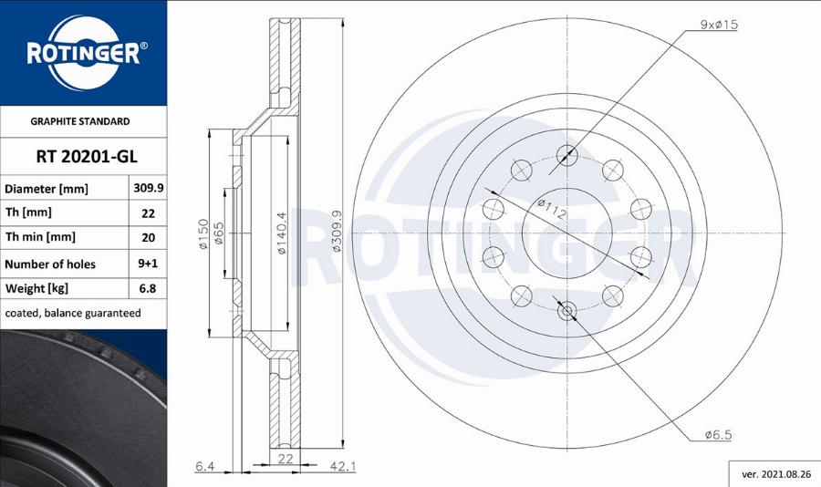 Rotinger RT 20201-GL - Əyləc Diski furqanavto.az