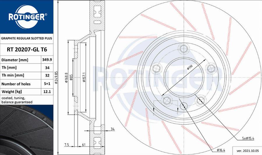 Rotinger RT 20207-GL T6 - Əyləc Diski furqanavto.az