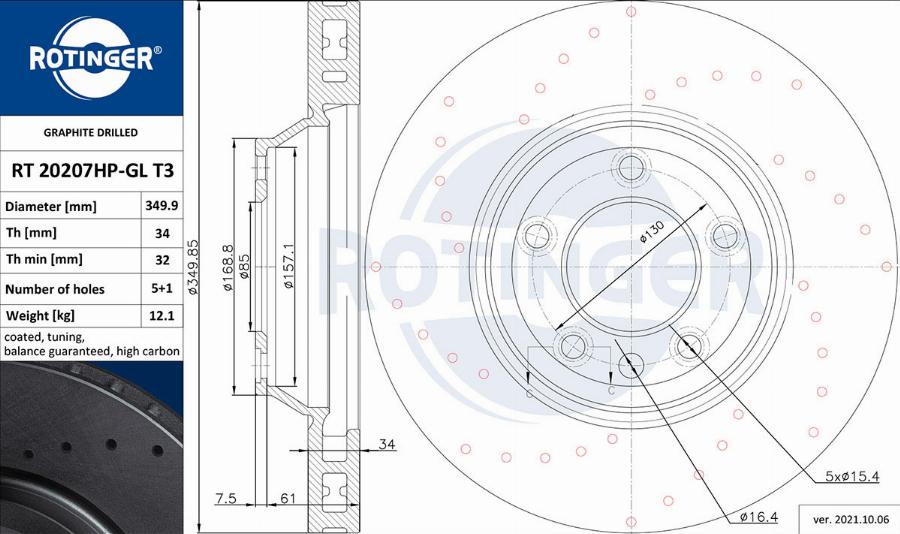 Rotinger RT 20207HP-GL T3 - Əyləc Diski furqanavto.az