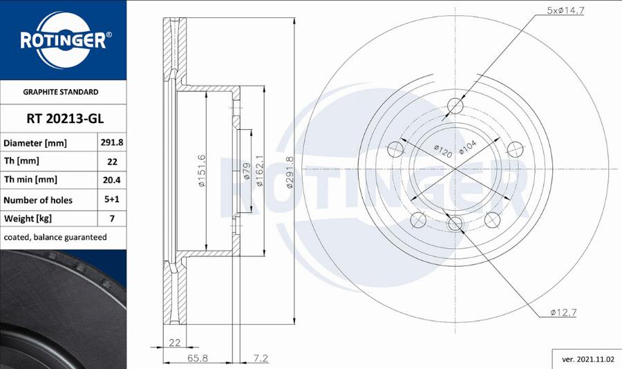 Rotinger RT 20213-GL - Əyləc Diski furqanavto.az