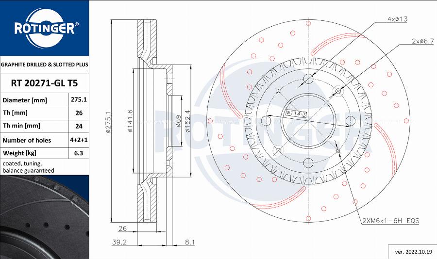 Rotinger RT 20271-GL T5 - Əyləc Diski furqanavto.az