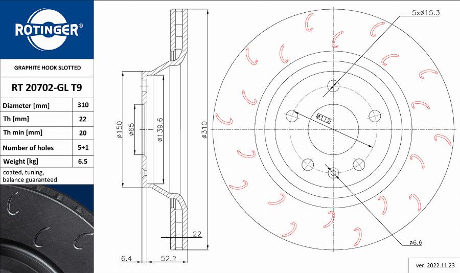 Rotinger RT 20702-GL T9 - Əyləc Diski furqanavto.az