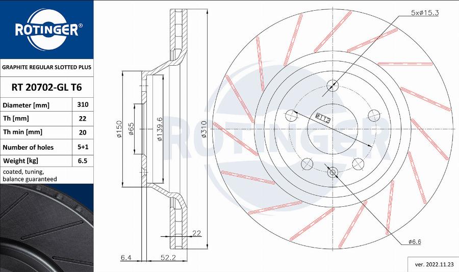 Rotinger RT 20702-GL T6 - Əyləc Diski furqanavto.az