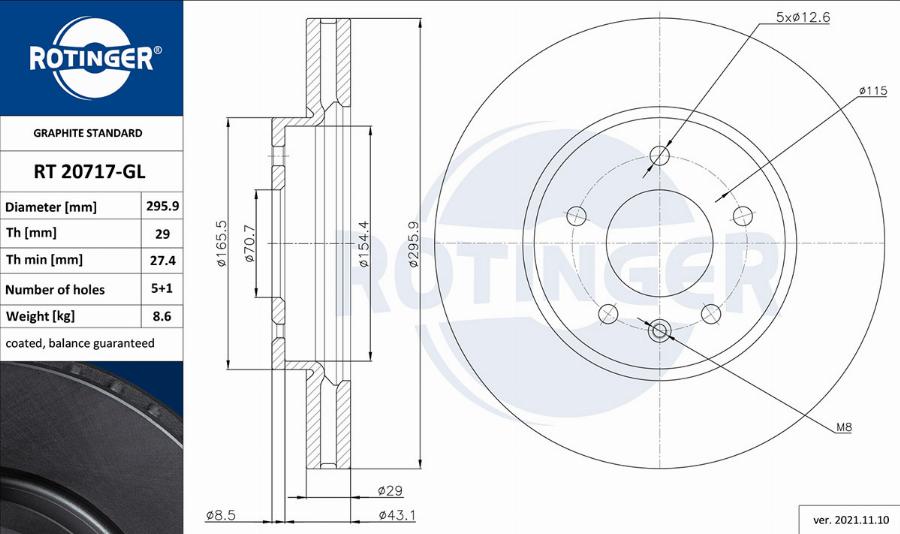 Rotinger RT 20717-GL - Əyləc Diski furqanavto.az