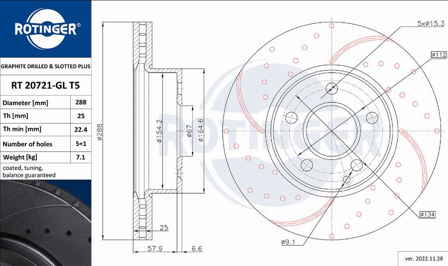 Rotinger RT 20721-GL T5 - Əyləc Diski furqanavto.az