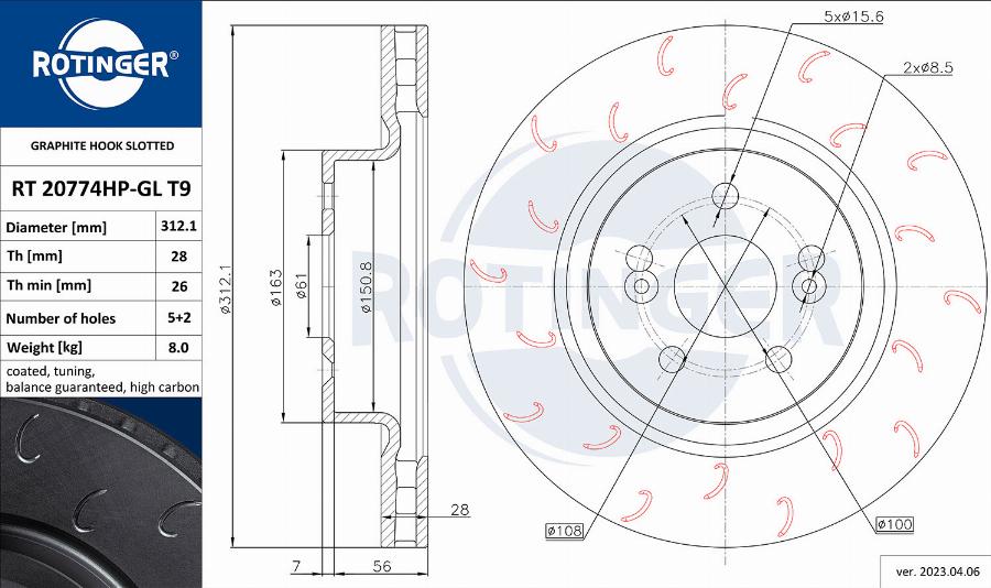 Rotinger RT 20774HP-GL T9 - Əyləc Diski furqanavto.az