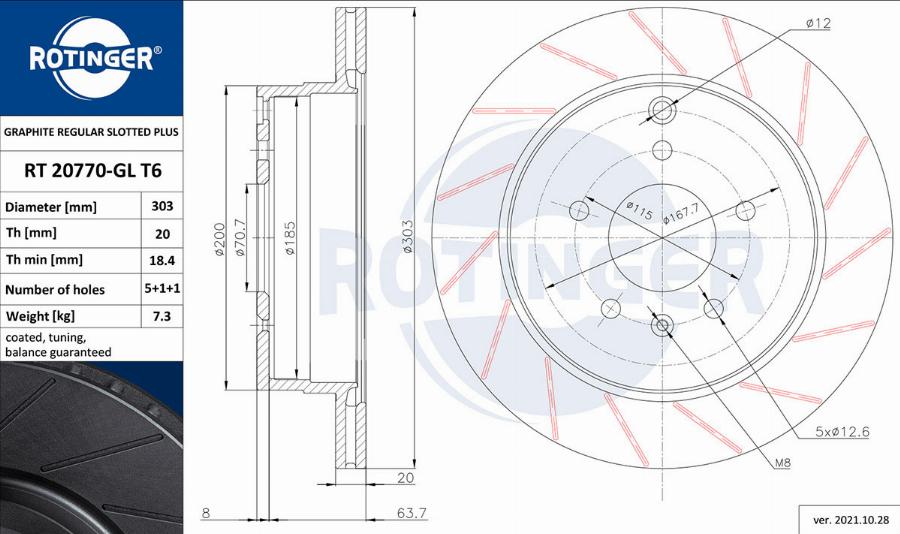 Rotinger RT 20770-GL T6 - Əyləc Diski furqanavto.az