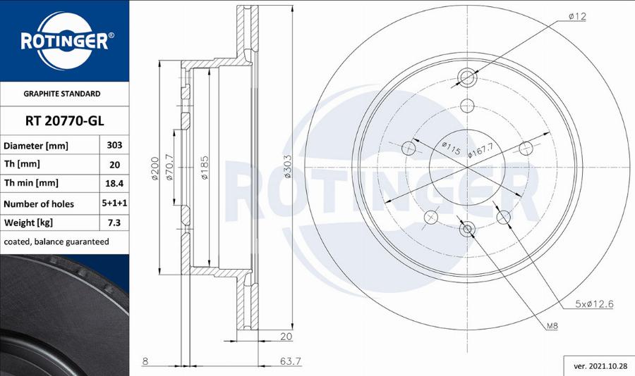 Rotinger RT 20770-GL - Əyləc Diski furqanavto.az