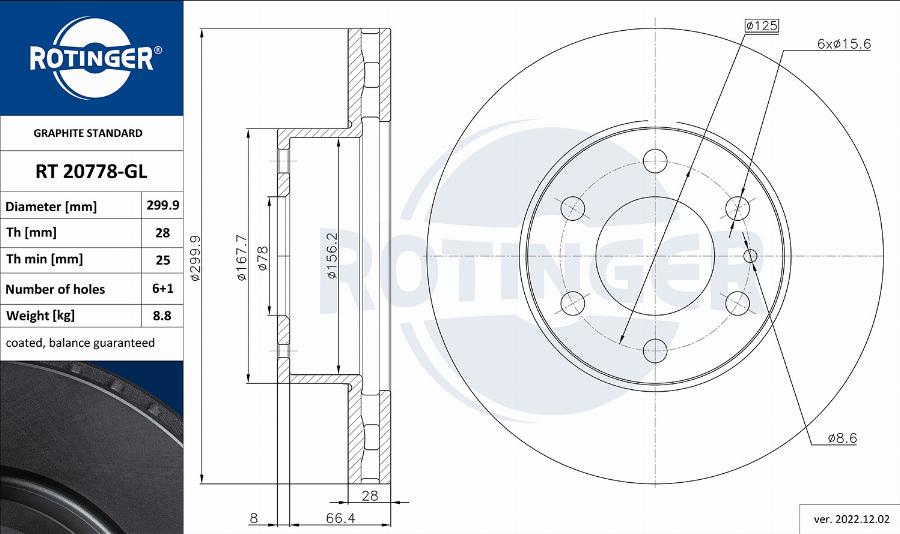 Rotinger RT 20778-GL - Əyləc Diski furqanavto.az