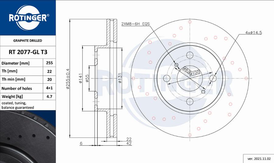 Rotinger RT 2077-GL T3 - Əyləc Diski furqanavto.az