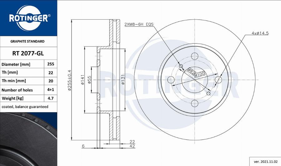 Rotinger RT 2077-GL - Əyləc Diski furqanavto.az