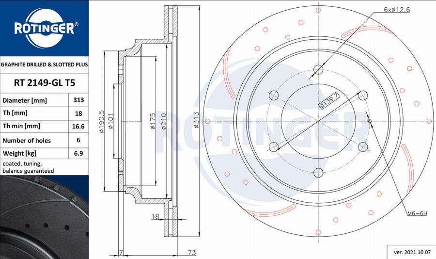 Rotinger RT 2149-GL T5 - Əyləc Diski furqanavto.az