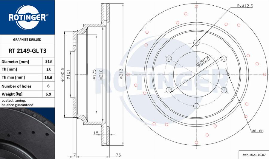 Rotinger RT 2149-GL T3 - Əyləc Diski furqanavto.az