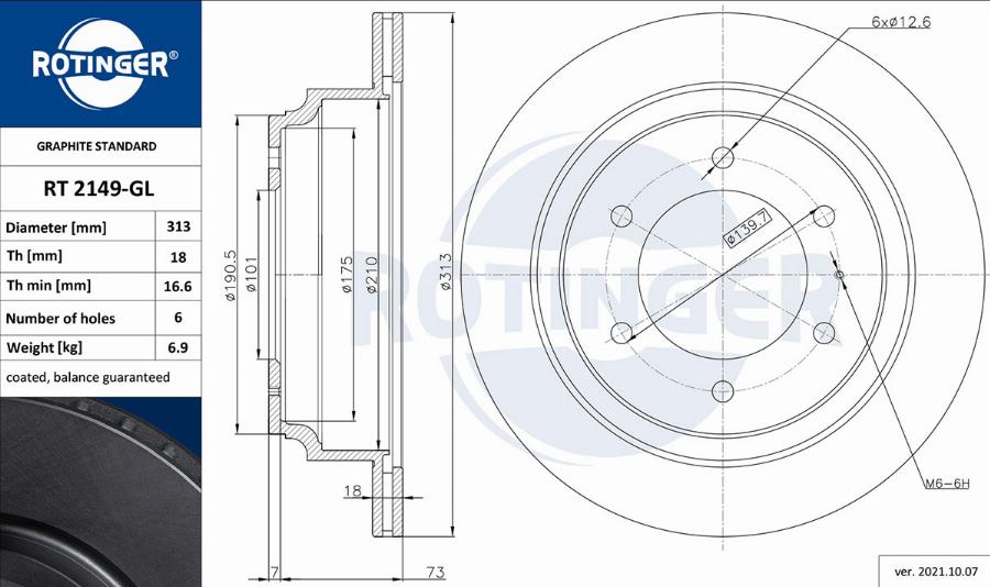 Rotinger RT 2149-GL - Əyləc Diski furqanavto.az