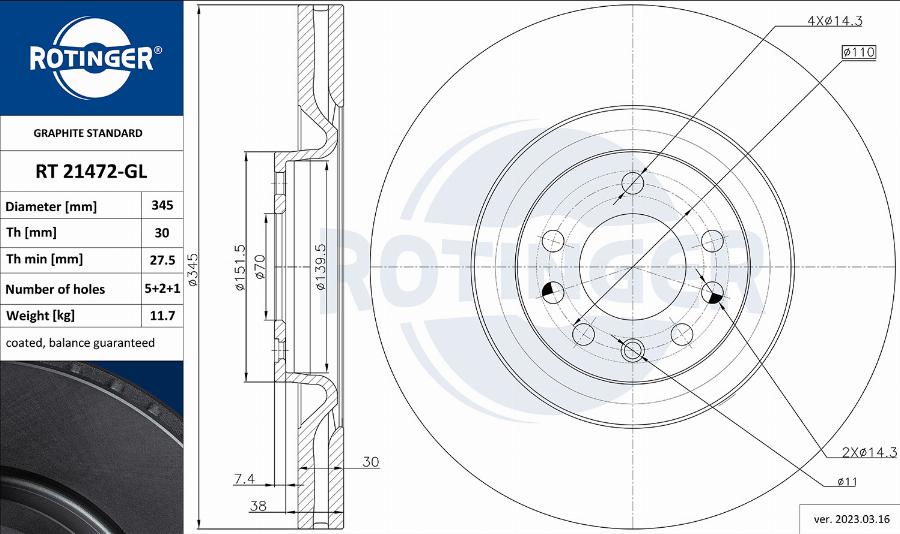 Rotinger RT 21472-GL - Əyləc Diski furqanavto.az