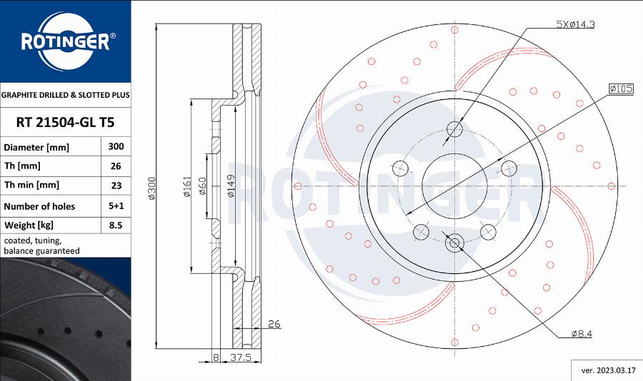 Rotinger RT 21504-GL T5 - Əyləc Diski furqanavto.az