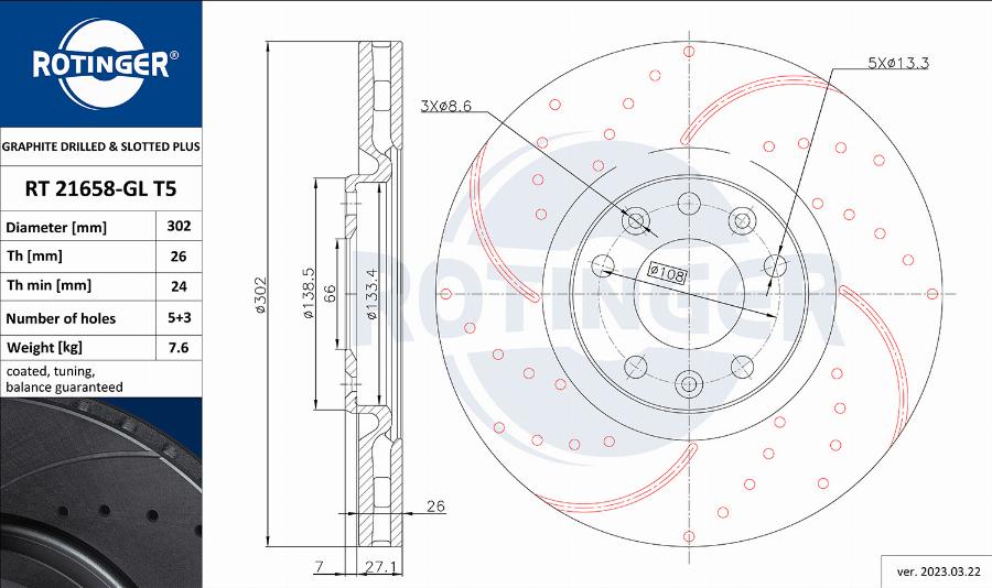 Rotinger RT 21658-GL T5 - Əyləc Diski furqanavto.az