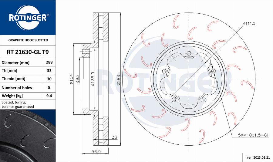 Rotinger RT 21630-GL T9 - Əyləc Diski furqanavto.az