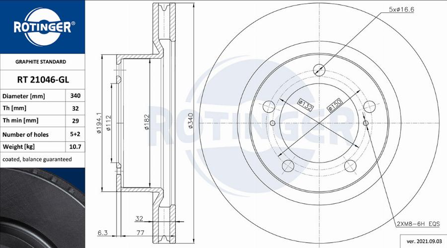 Rotinger RT 21046-GL - Əyləc Diski furqanavto.az