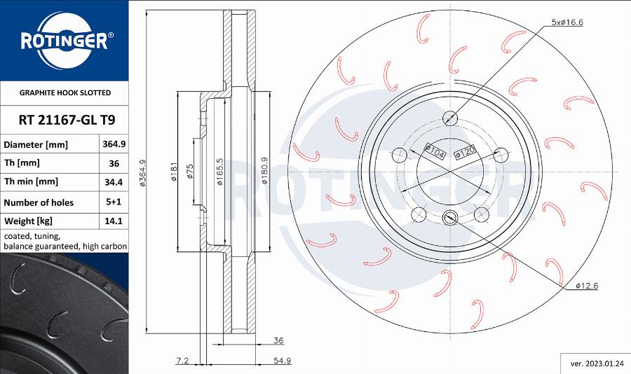 Rotinger RT 21167-GL T9 - Əyləc Diski furqanavto.az