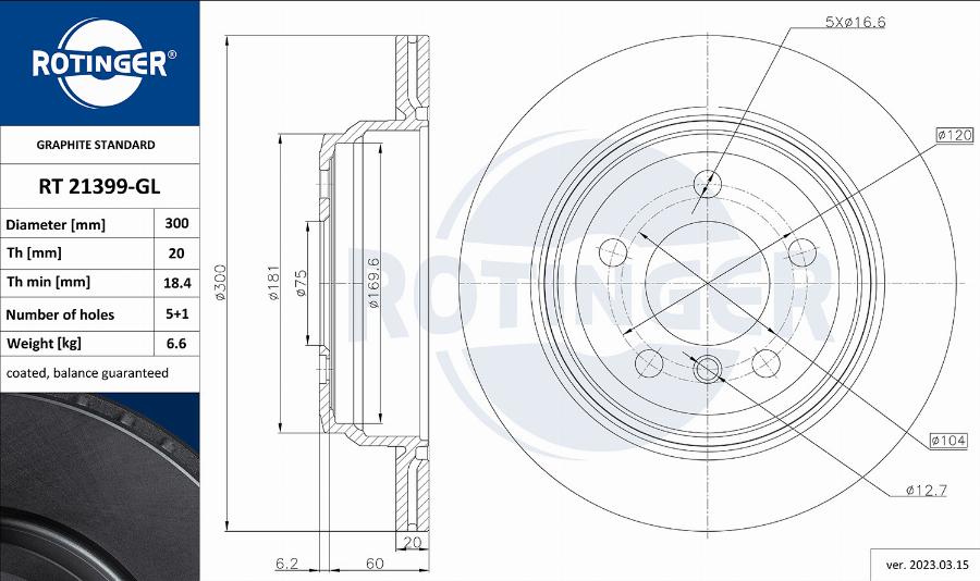 Rotinger RT 21399-GL - Əyləc Diski furqanavto.az