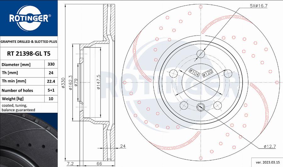 Rotinger RT 21398-GL T5 - Əyləc Diski furqanavto.az