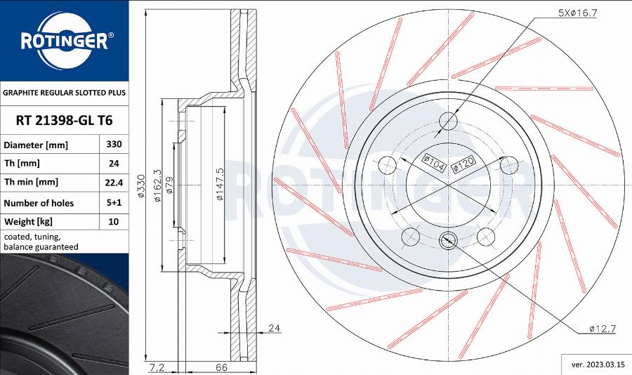 Rotinger RT 21398-GL T6 - Əyləc Diski furqanavto.az