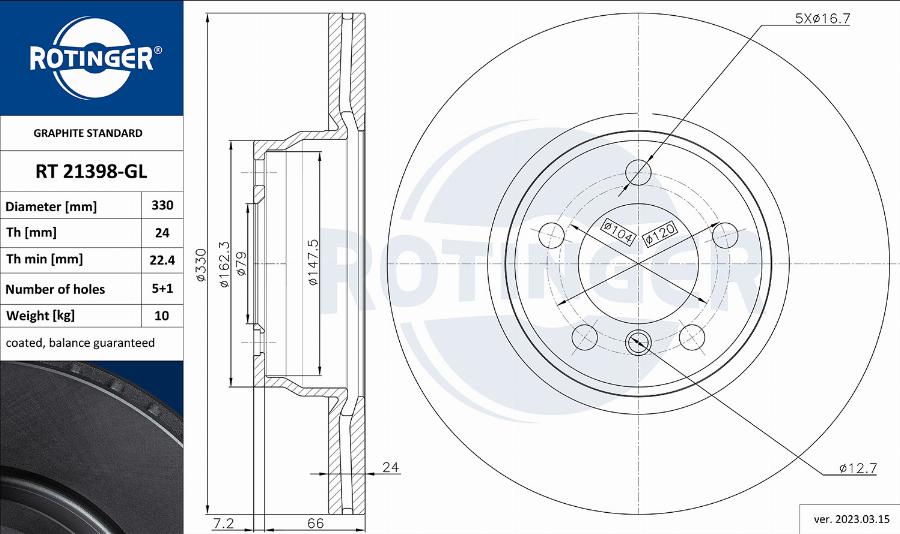 Rotinger RT 21398-GL - Əyləc Diski furqanavto.az