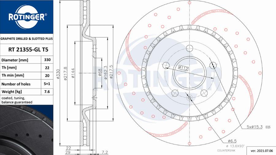 Rotinger RT 21355-GL T5 - Əyləc Diski furqanavto.az