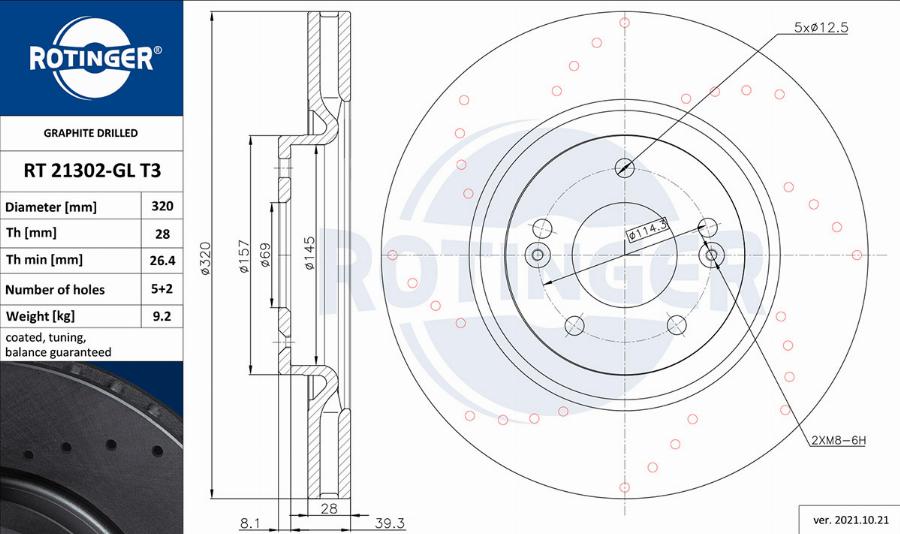 Rotinger RT 21302-GL T3 - Əyləc Diski furqanavto.az