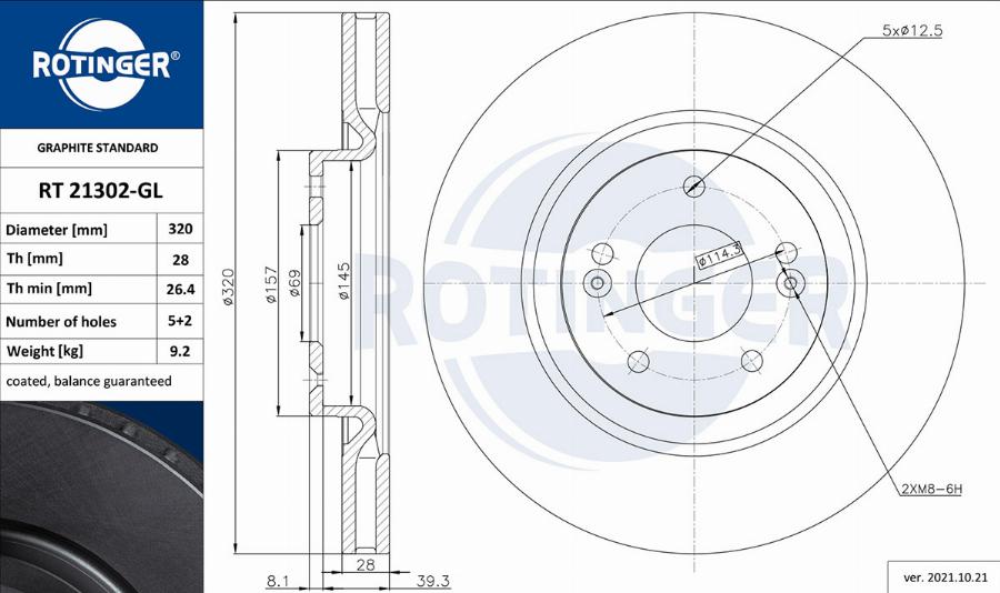 Rotinger RT 21302-GL - Əyləc Diski furqanavto.az