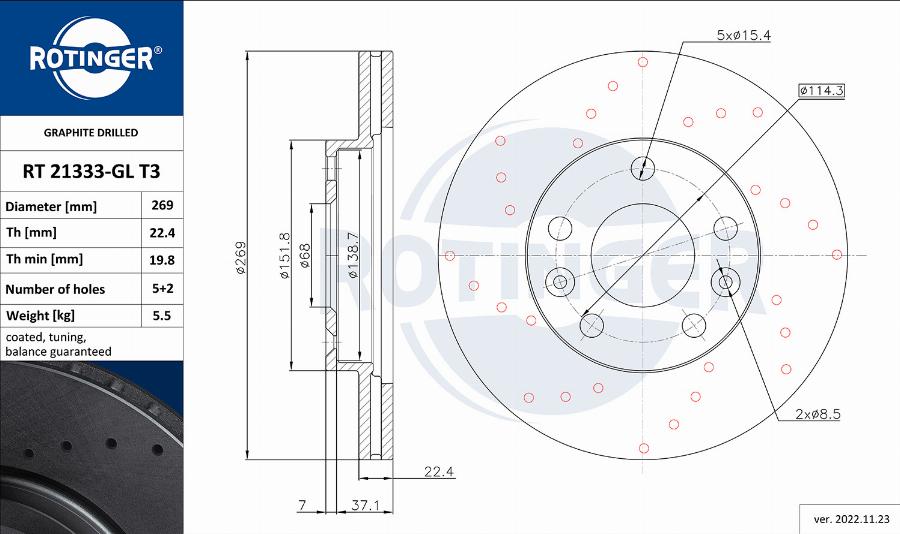 Rotinger RT 21333-GL T3 - Əyləc Diski furqanavto.az