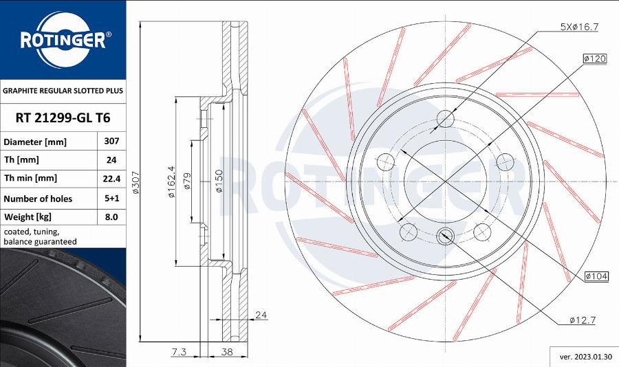 Rotinger RT 21299-GL T6 - Əyləc Diski furqanavto.az