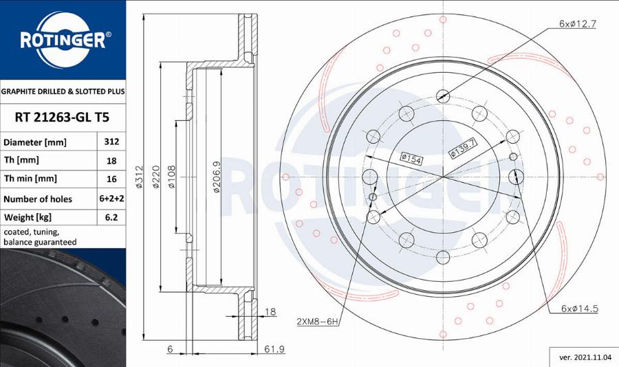 Rotinger RT 21263-GL T5 - Əyləc Diski furqanavto.az