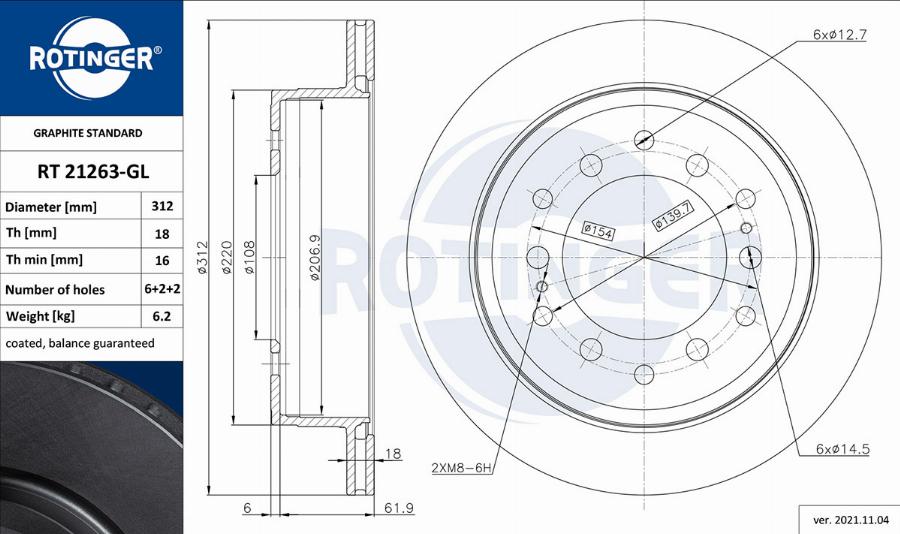 Rotinger RT 21263-GL - Əyləc Diski furqanavto.az