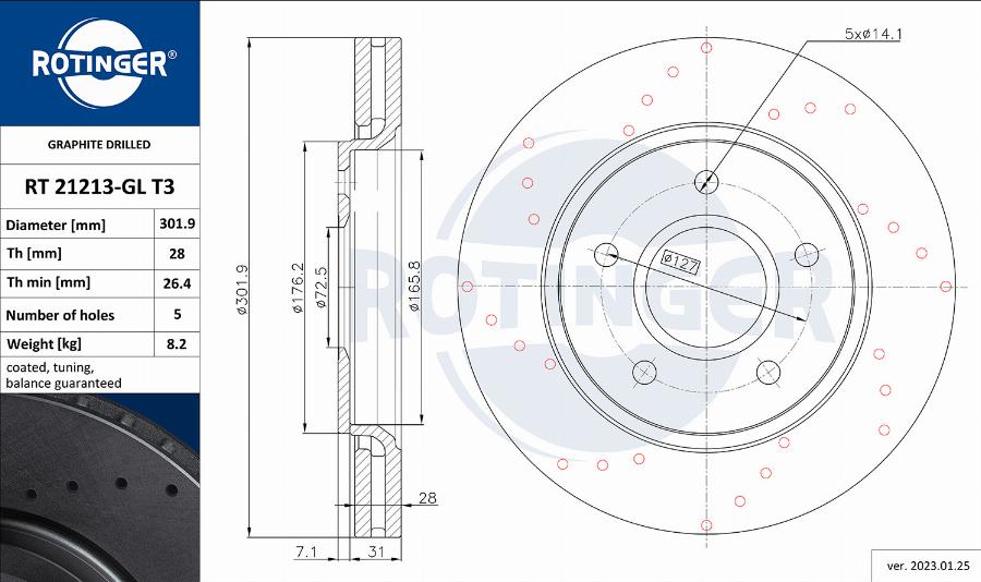 Rotinger RT 21213-GL T3 - Əyləc Diski furqanavto.az