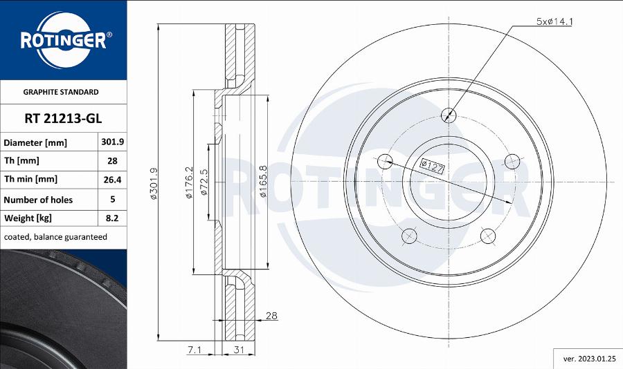 Rotinger RT 21213-GL - Əyləc Diski furqanavto.az